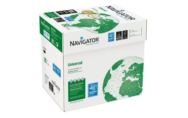 Fischer Papier Kopierpapier Druckerpapier Navigator A4 80 g/m² , 2500 Stück