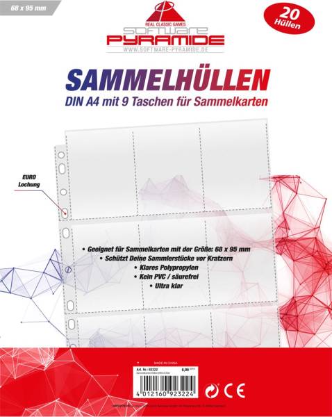 Sammelkarten Hüllen DinA4 20er Pack