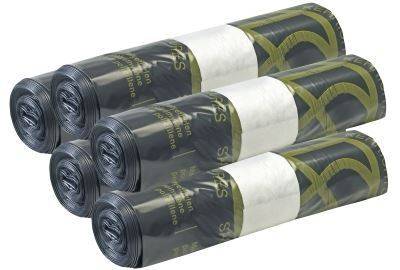 300x Kehrichtsäcke mit Zugband 60 Liter schwarz