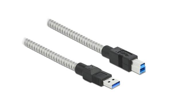 Delock USB 3.1-Kabel Metalmantel USB A – USB B 1 m