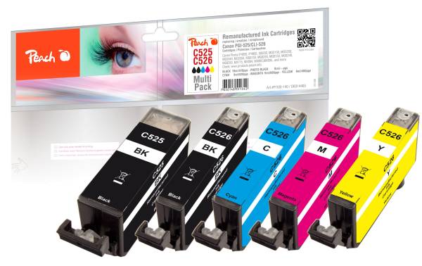 Peach Tinte PGI-525/CLI-526, Multi-Plus Black/Cyan/Magenta/Yellow