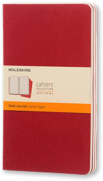 Notizheft Cahier A5 liniert, rot 3 Stück MOLESKINE 101-4