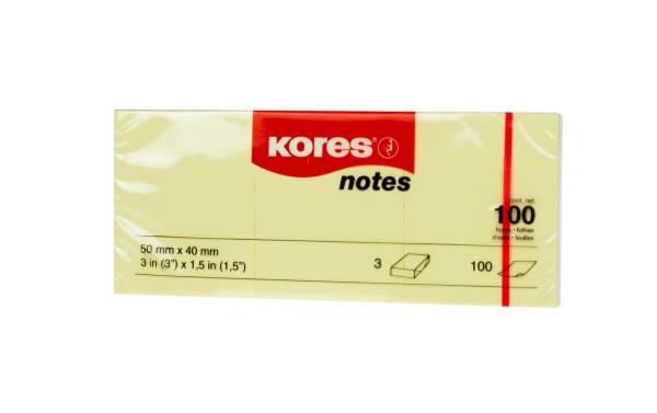 Kores Haftnotizen "notes", 50 x 40 mm, blanko, gelb