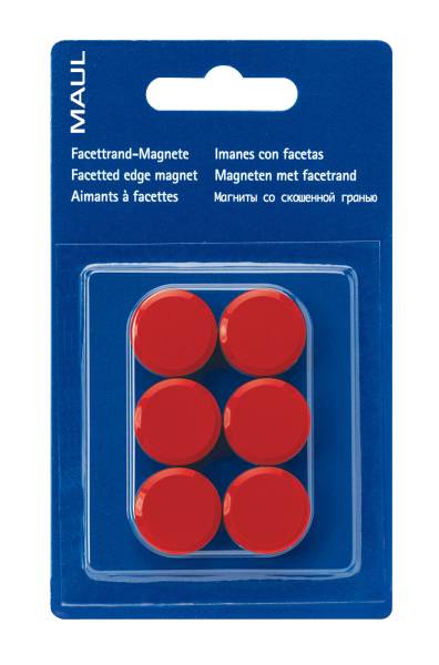 Magnete 20mm rot 6 Stück MAUL 6176225