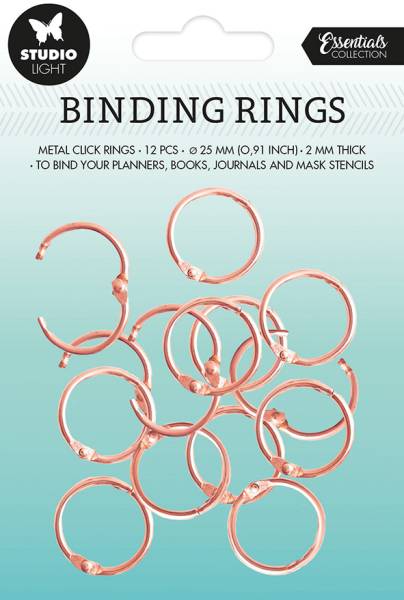 SIZZIX Bindung Klickri. 2.3×2.3×0.3cm RING04 rosegold 12 Stück